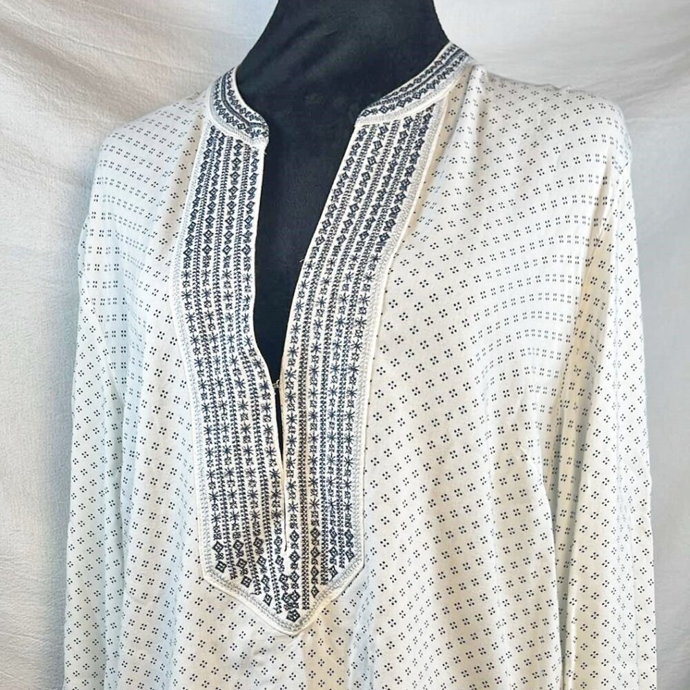 L.O.G.G Embroidered Tunic SZ12 Long Sleeve Boho Festival Lagenlook Cowgirl Hippi